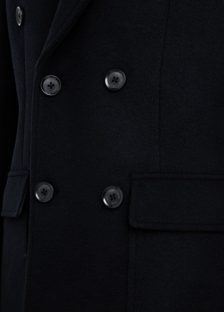 manteau croisé en laine et cachemire
