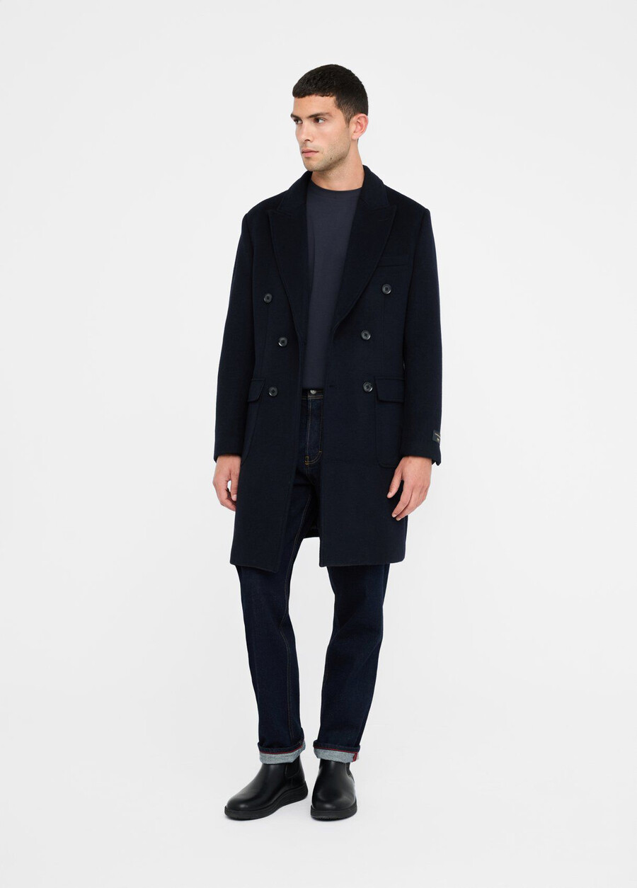 manteau croisé en laine et cachemire