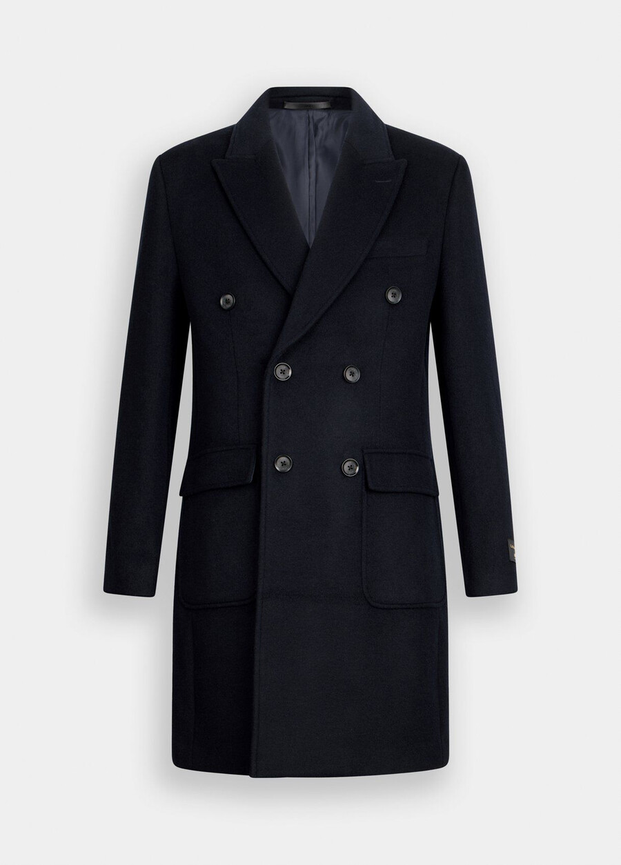 manteau croisé en laine et cachemire