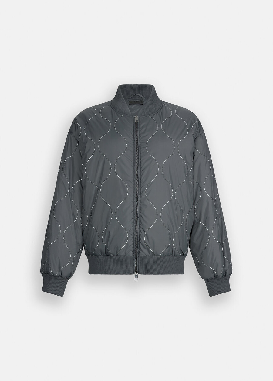 blouson aviateur en nylon clouté