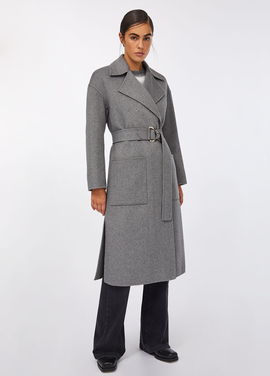 manteau en laine avec ceinture