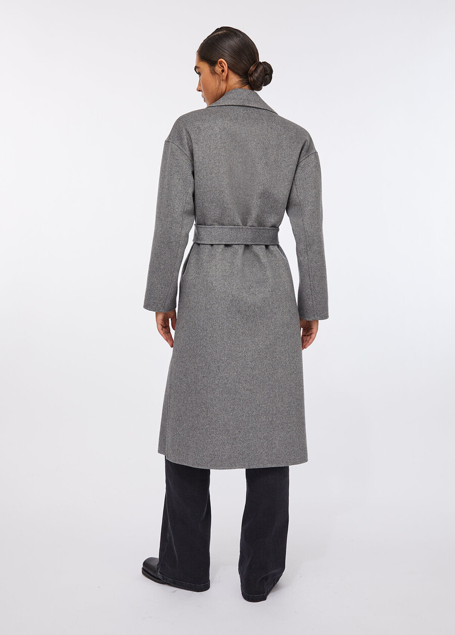 manteau en laine avec ceinture