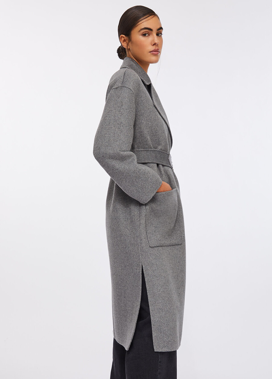 manteau en laine avec ceinture