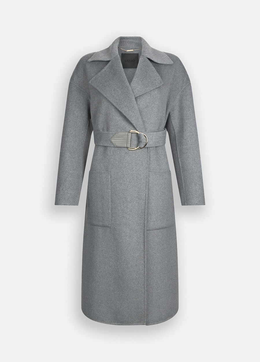 manteau en laine avec ceinture