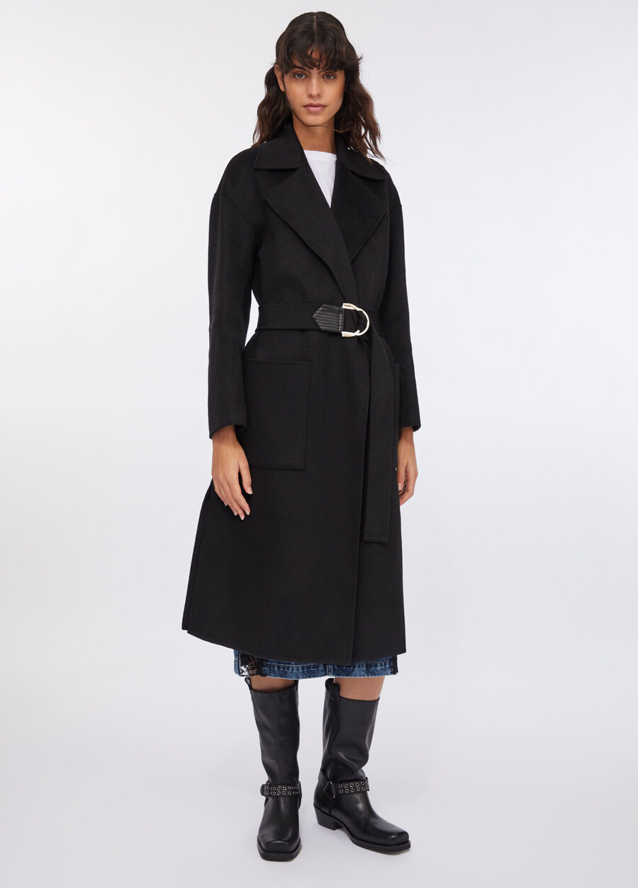 manteau en laine avec ceinture
