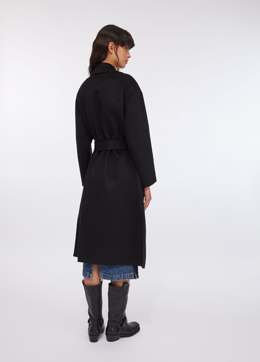 manteau en laine avec ceinture