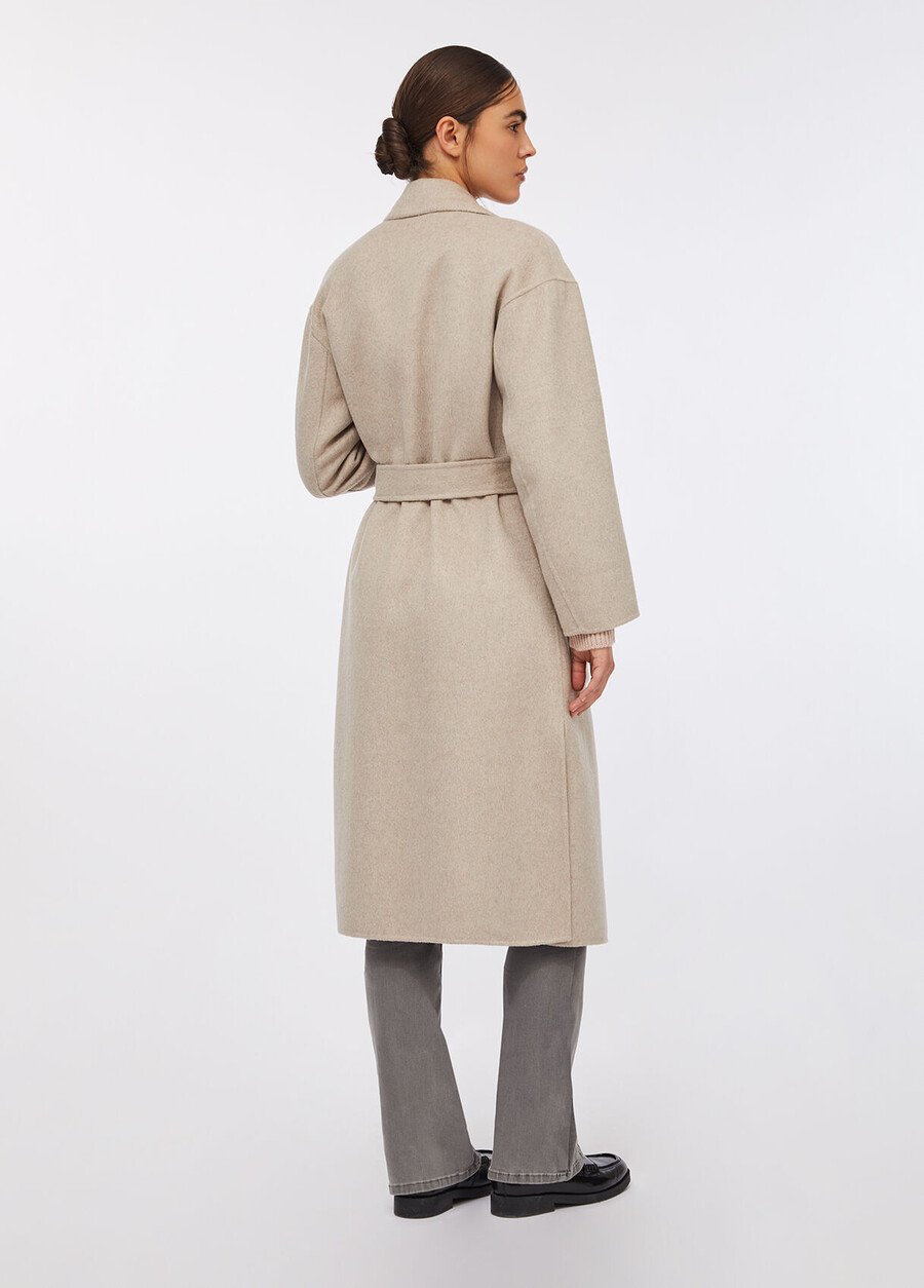 manteau en laine avec ceinture