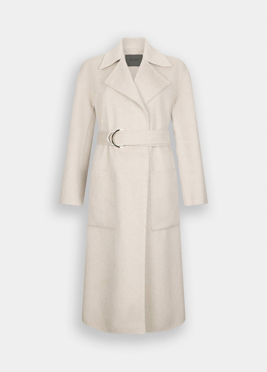 manteau en laine avec ceinture