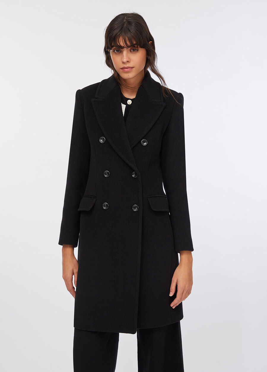 manteau croisé en laine