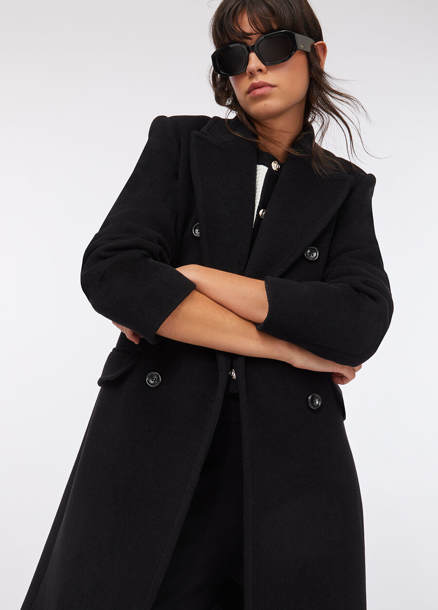 manteau croisé en laine