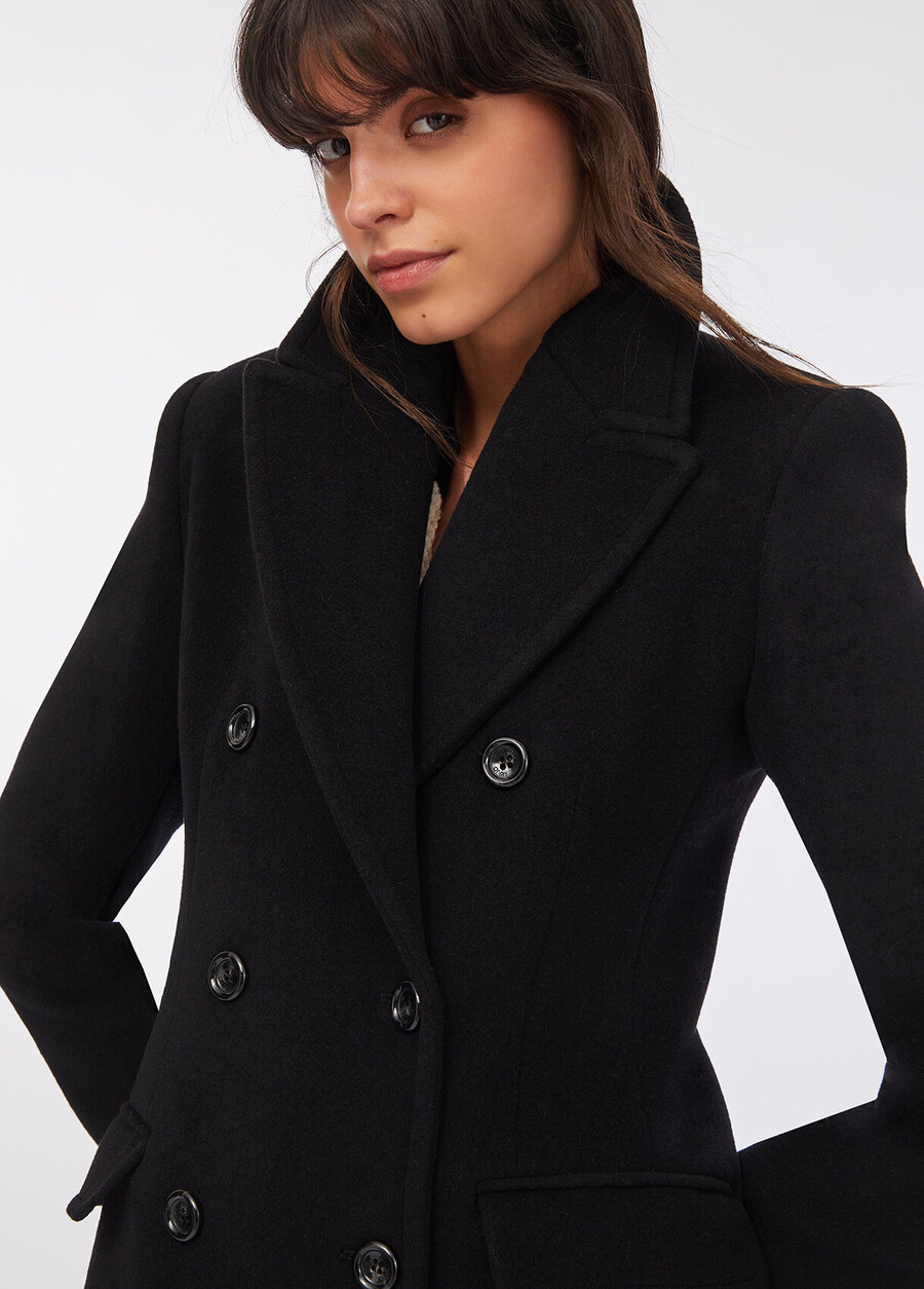 manteau croisé en laine