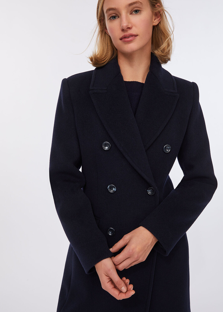 manteau croisé en laine