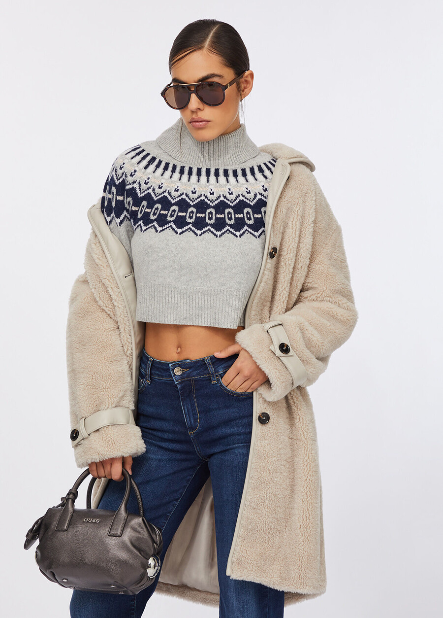 manteau en tissu teddy
