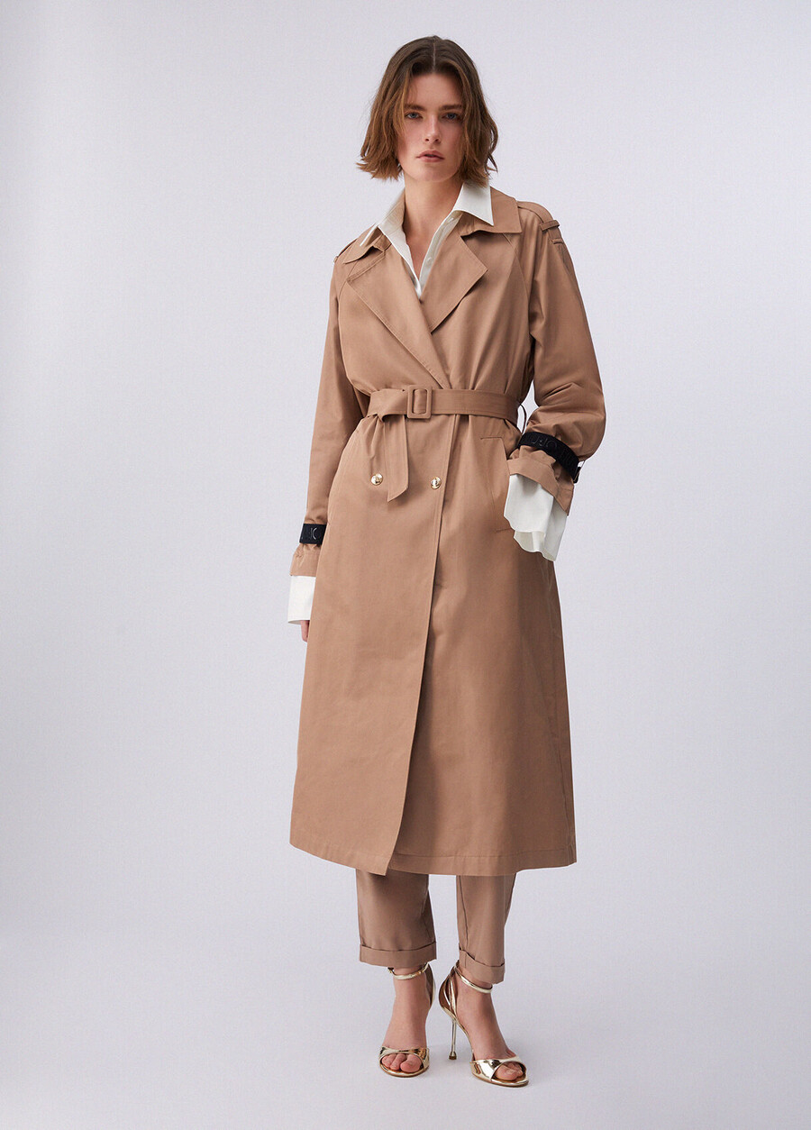 long trench-coat avec ceinture