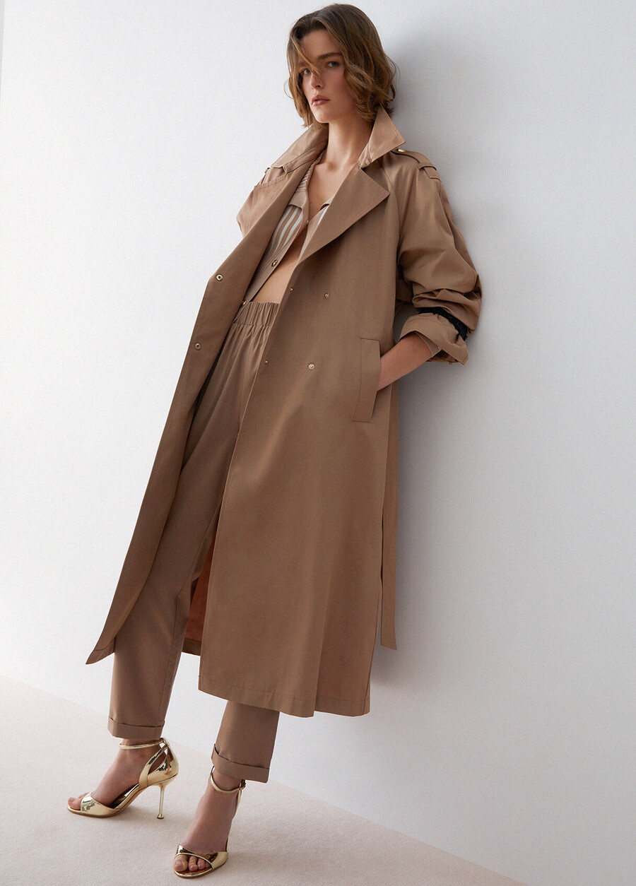 long trench-coat avec ceinture