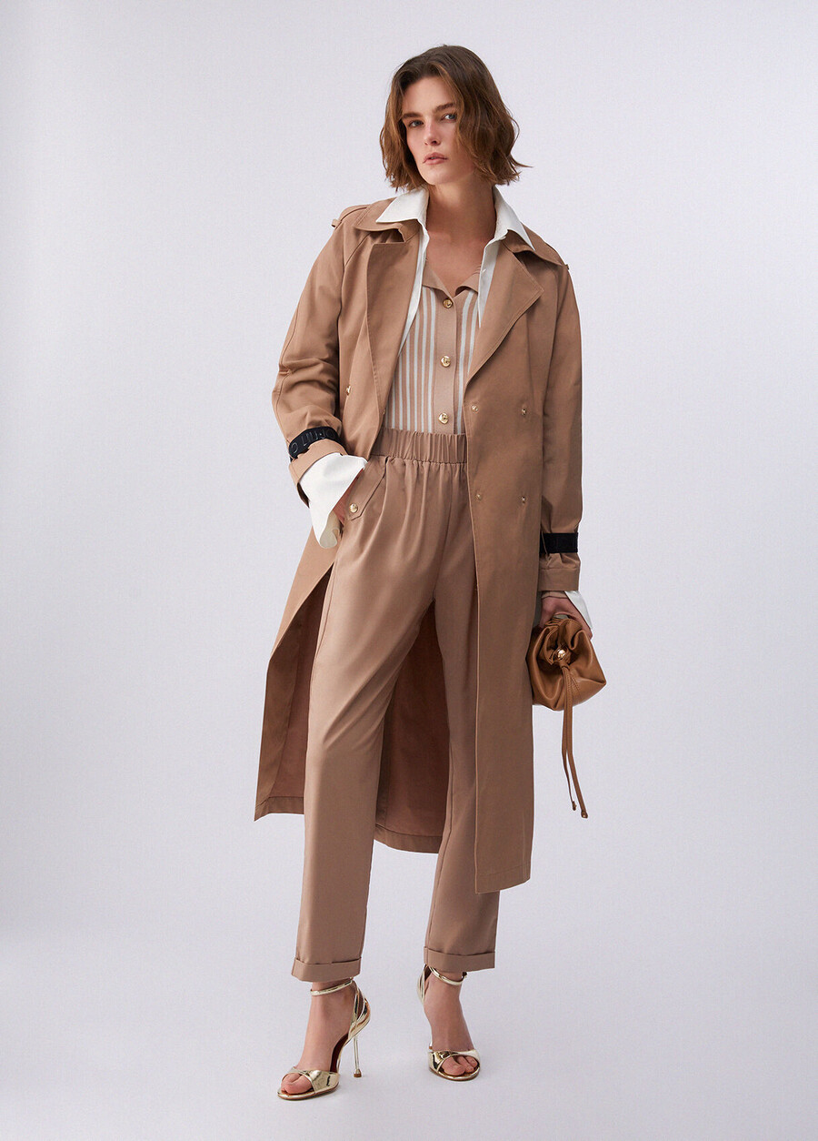 long trench-coat avec ceinture