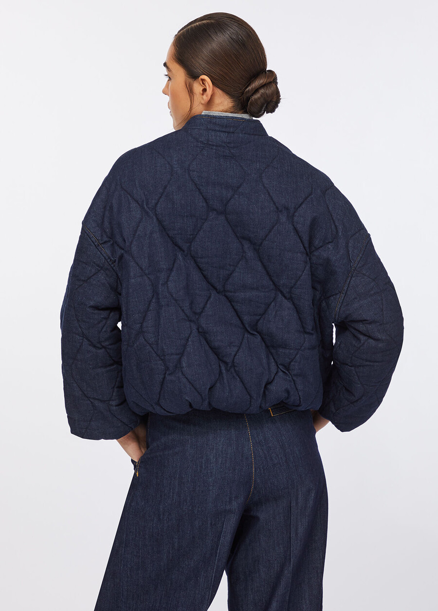 blouson aviateur en jean matelassé