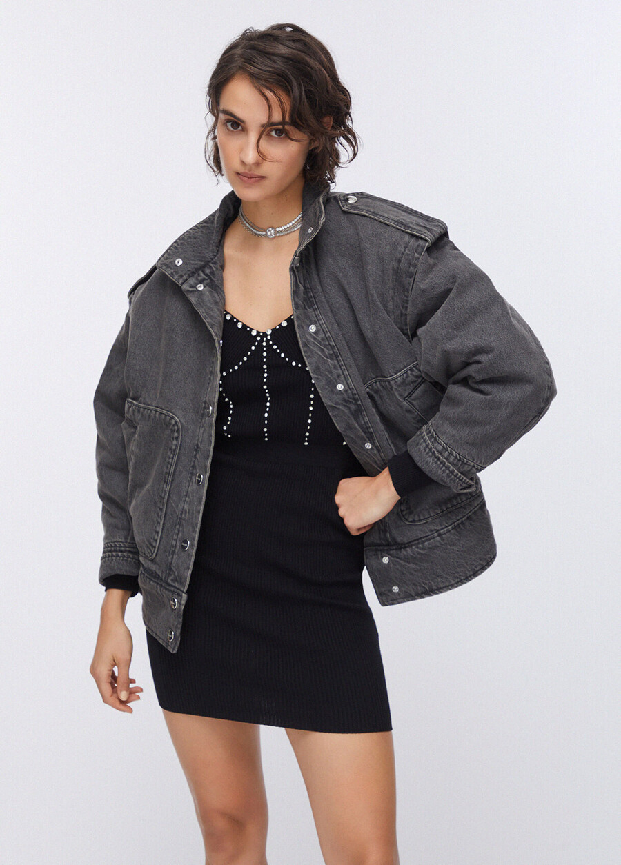 veste en jean avec broderie au dos