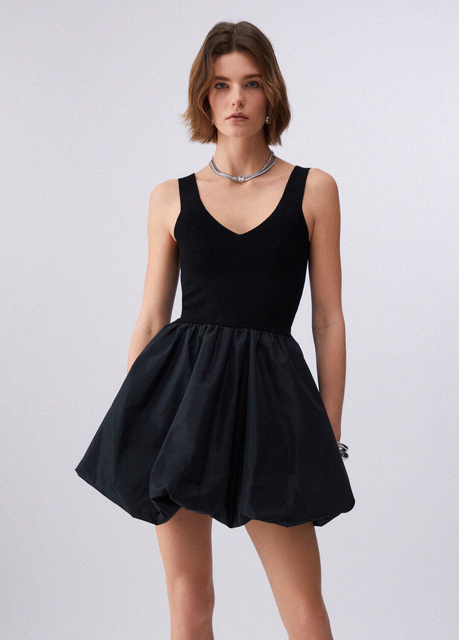 robe courte en taffetas