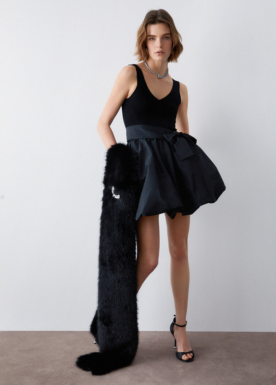 robe courte en taffetas