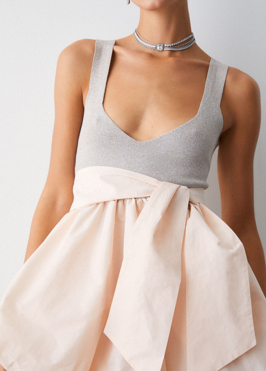 robe courte en taffetas