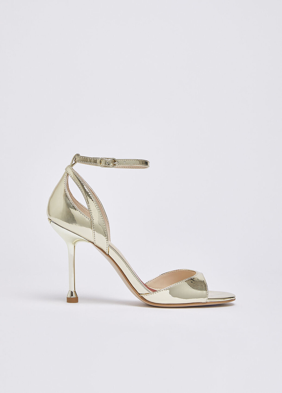 sandales à talons laminées miroir