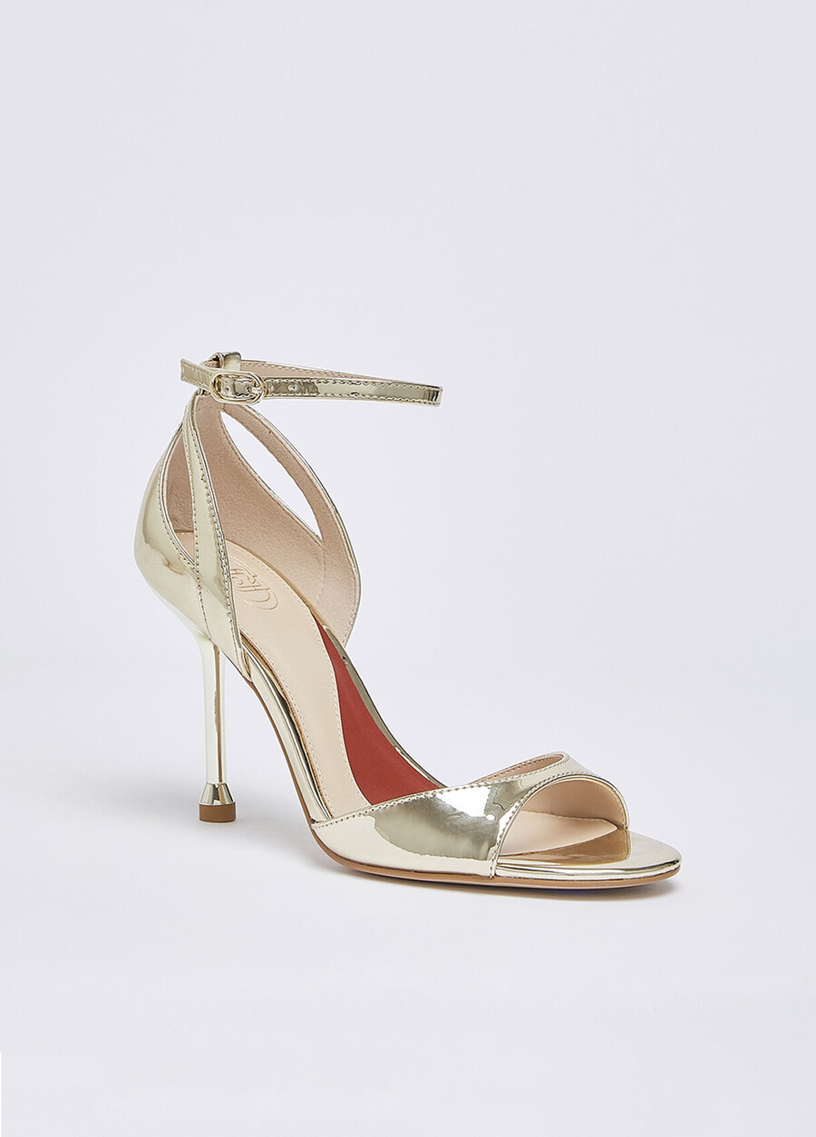 sandales à talons laminées miroir