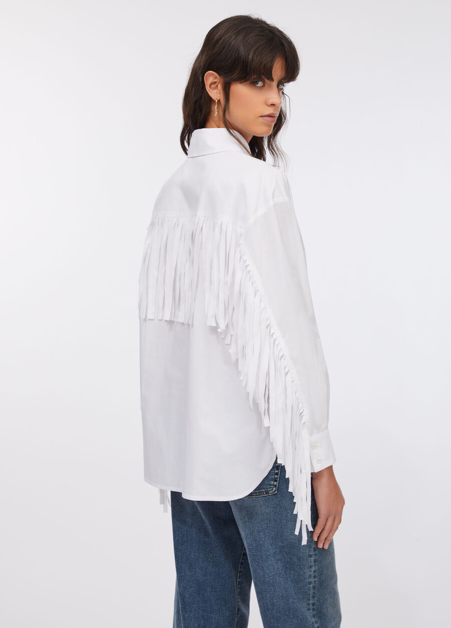 chemise en popeline à franges
