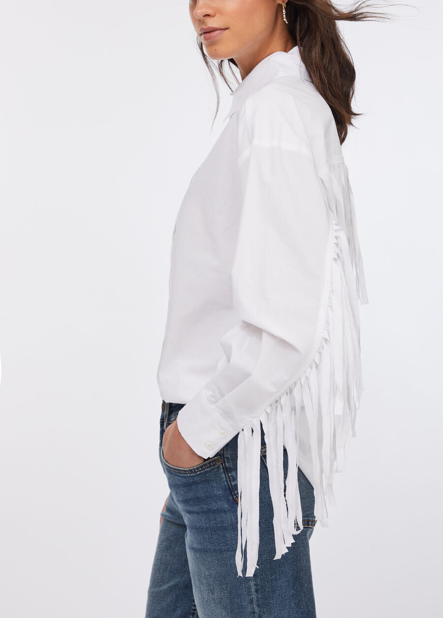 chemise en popeline à franges