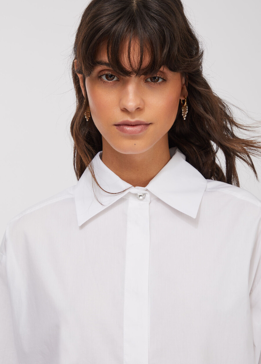 chemise en popeline à franges