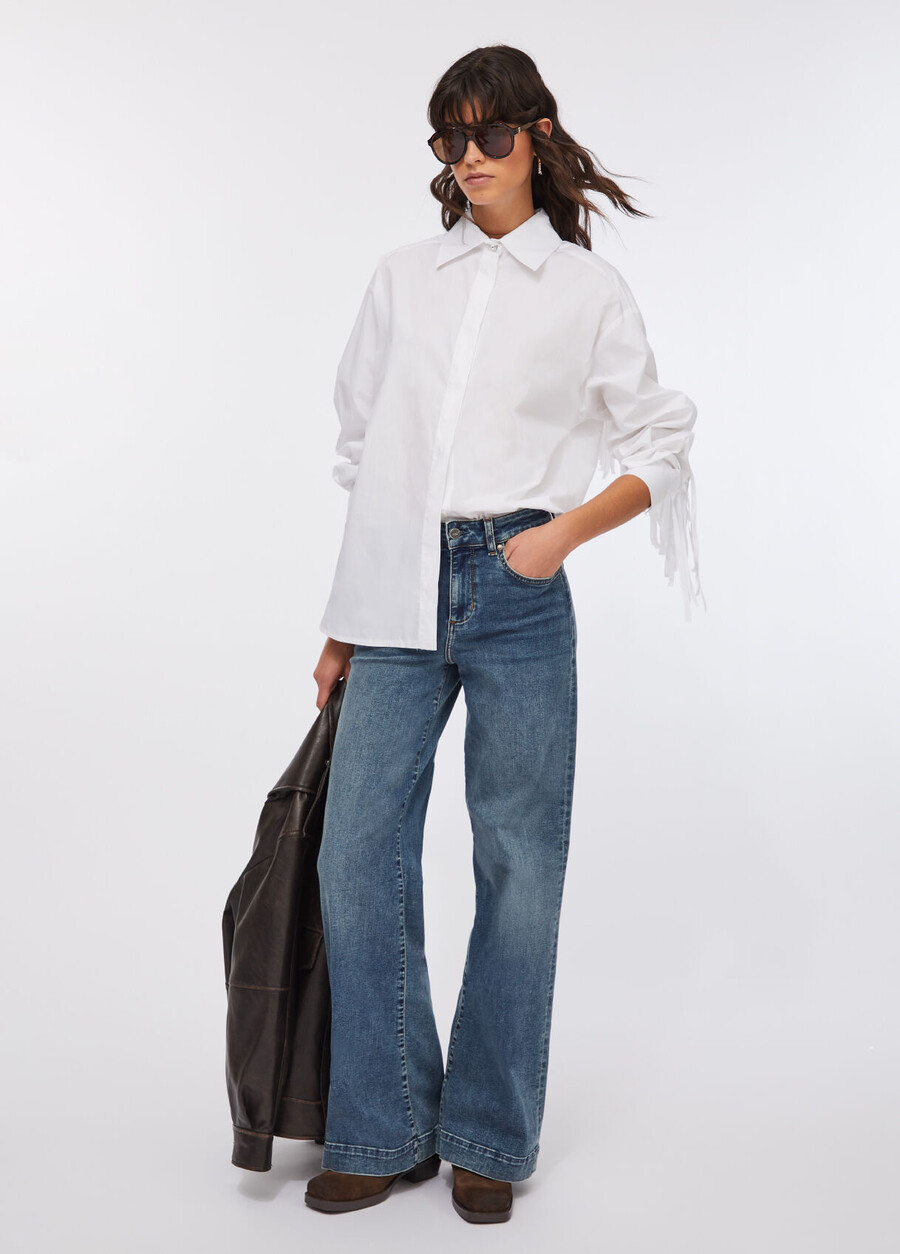 chemise en popeline à franges