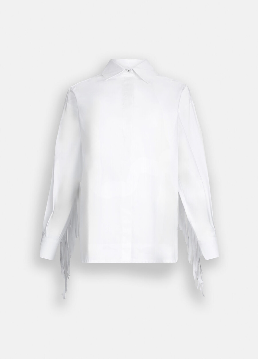 chemise en popeline à franges
