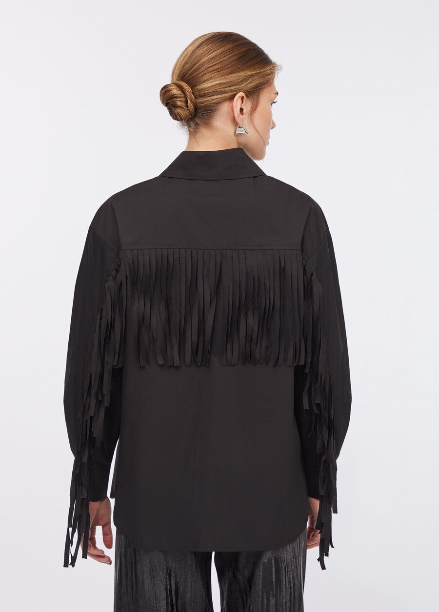 chemise en popeline à franges