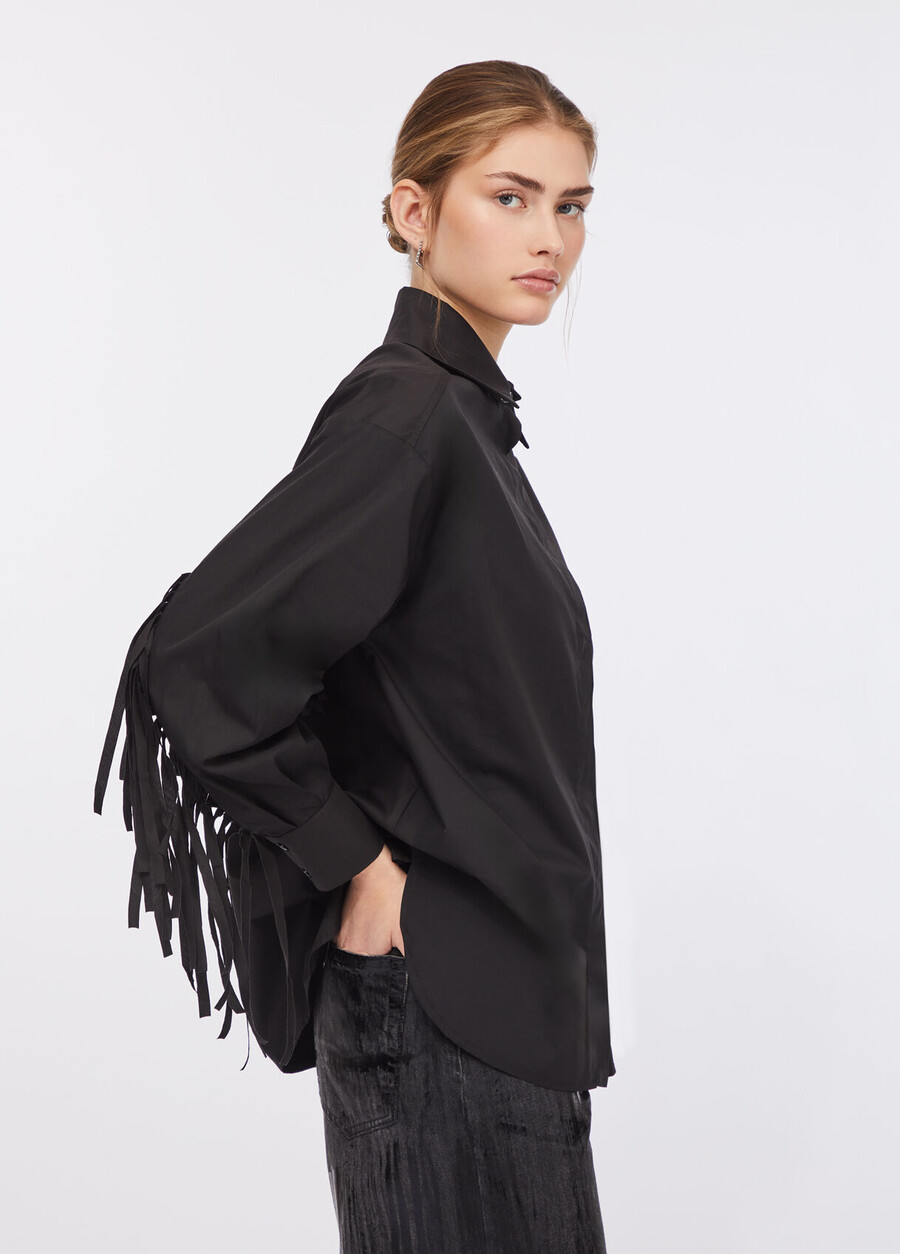 chemise en popeline à franges