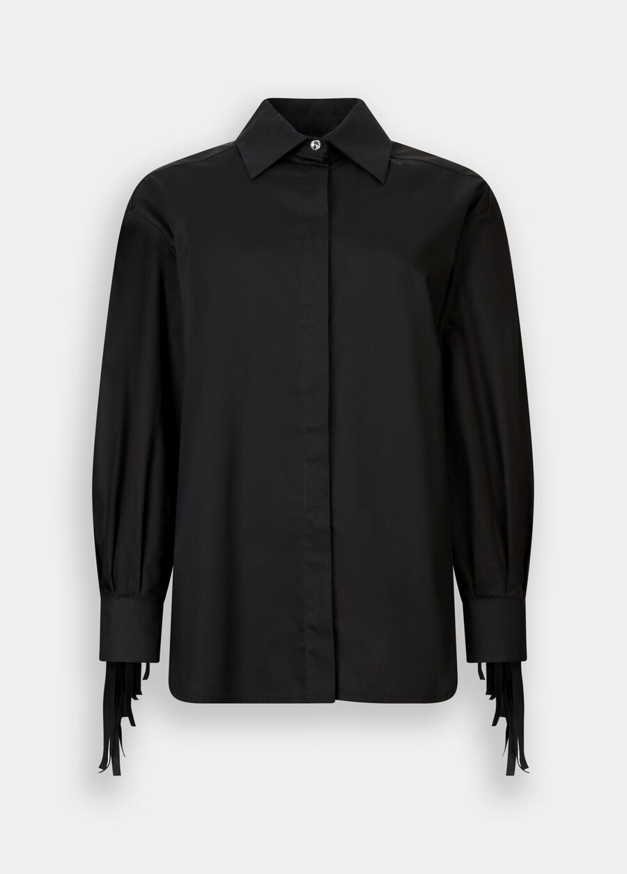 chemise en popeline à franges