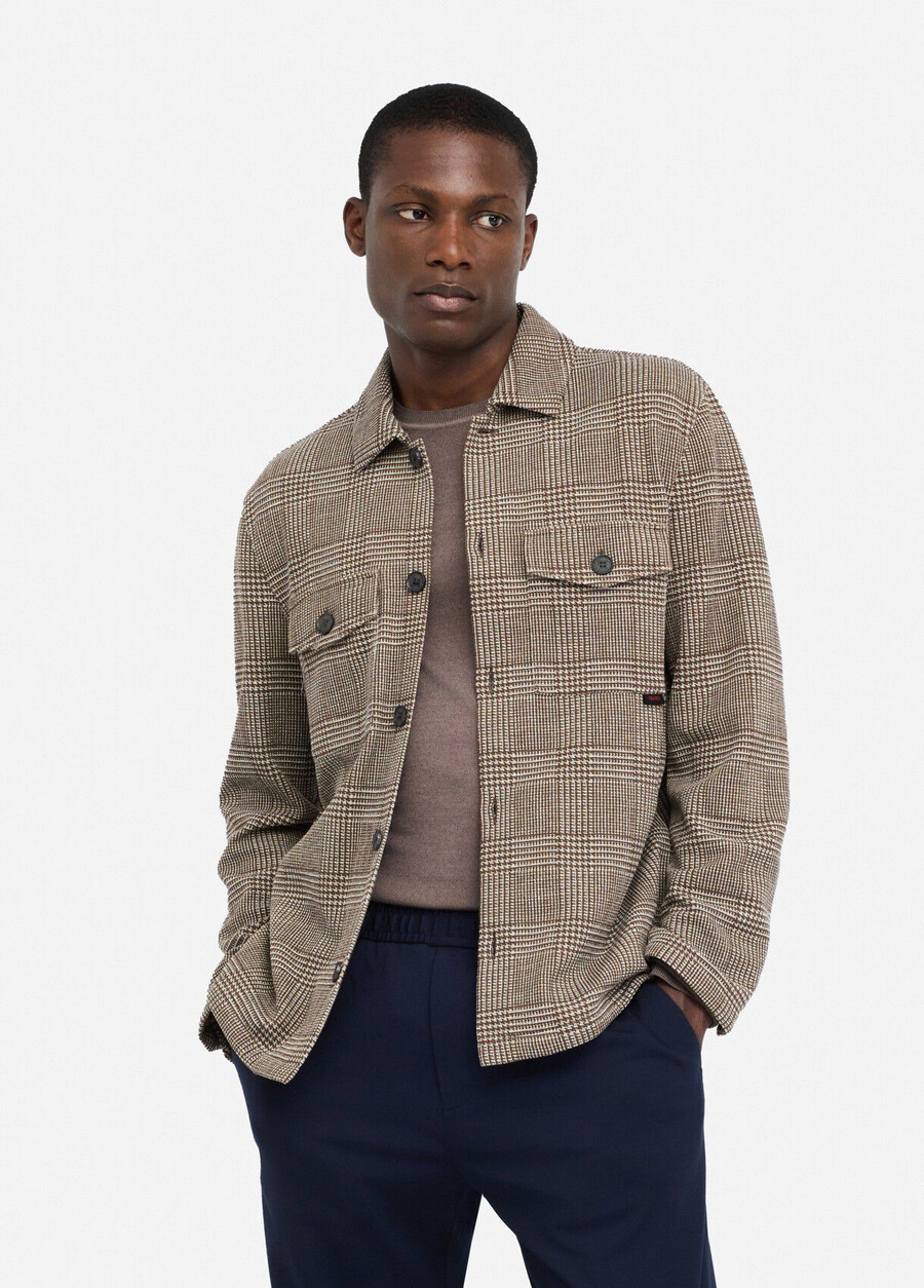 chemise en coton à carreaux prince de galles