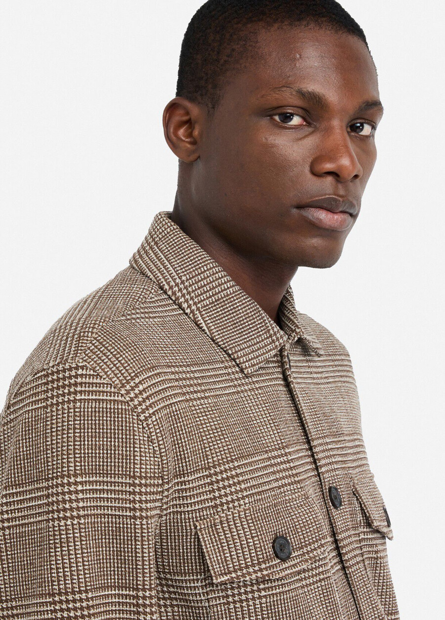 chemise en coton à carreaux prince de galles