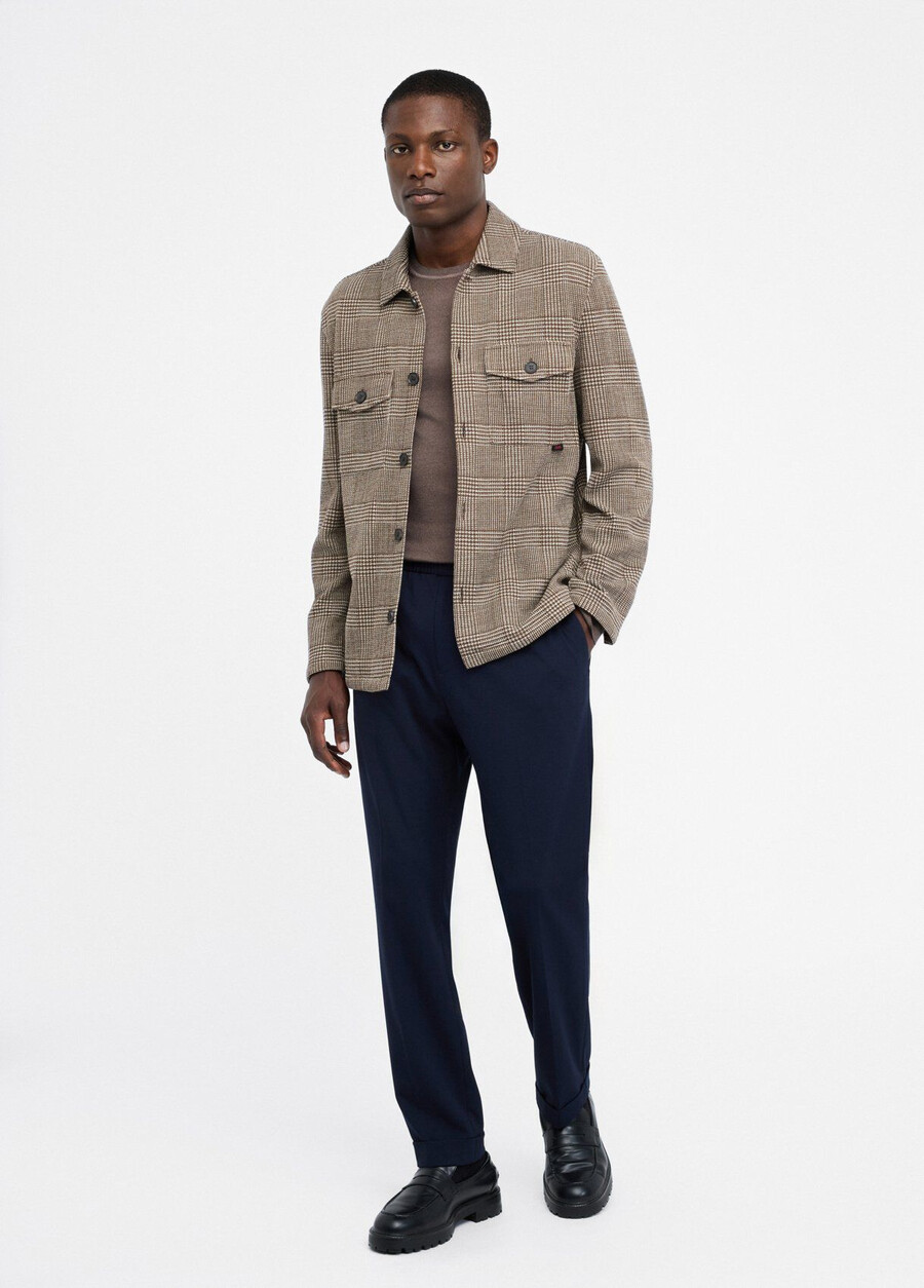 chemise en coton à carreaux prince de galles