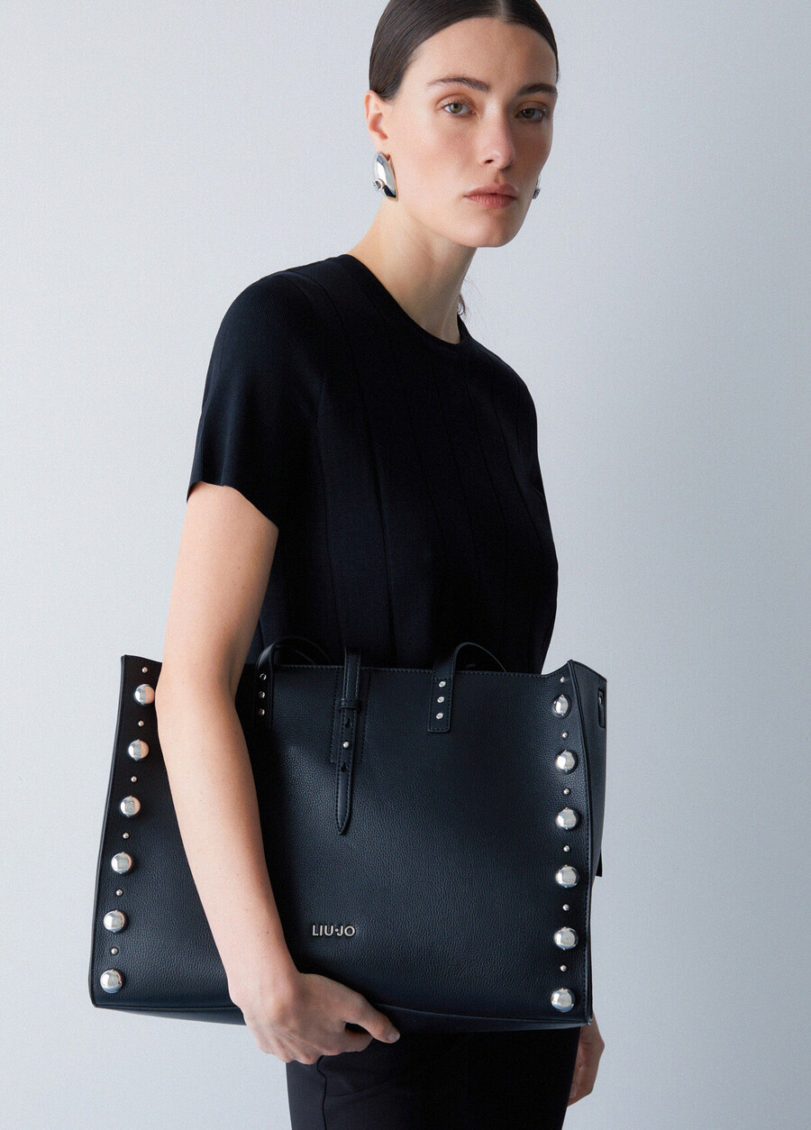 grand sac fourre-tout clouté