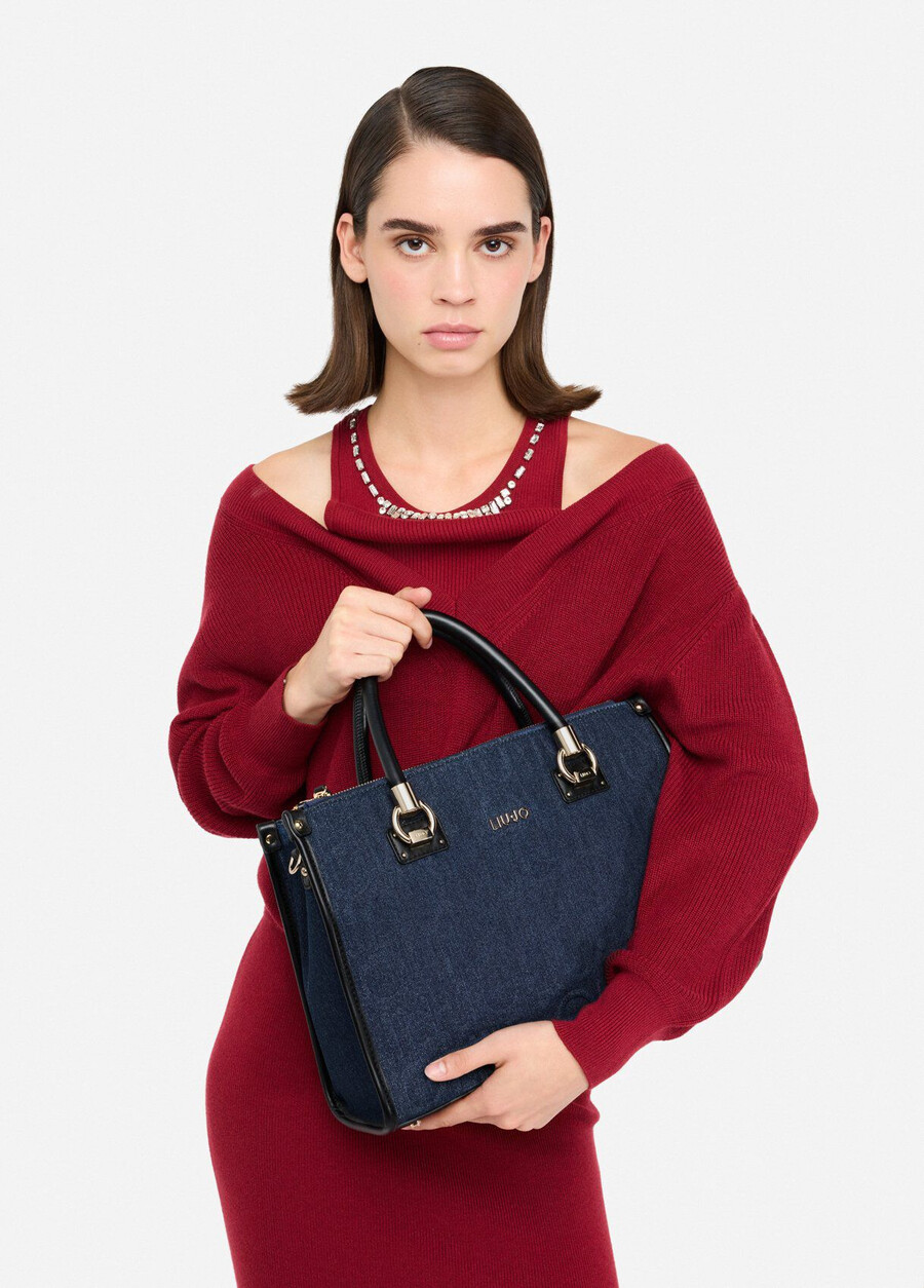 sac cabas en denim moyen