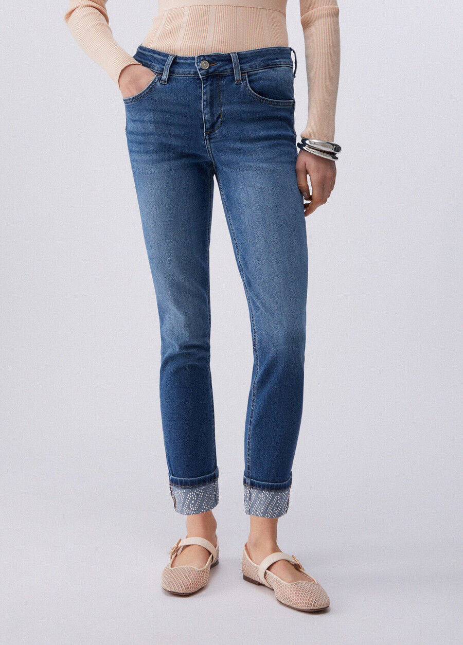 jean skinny orné de strass