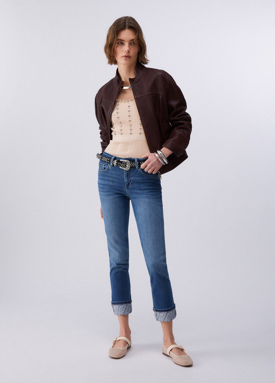 jean skinny orné de strass