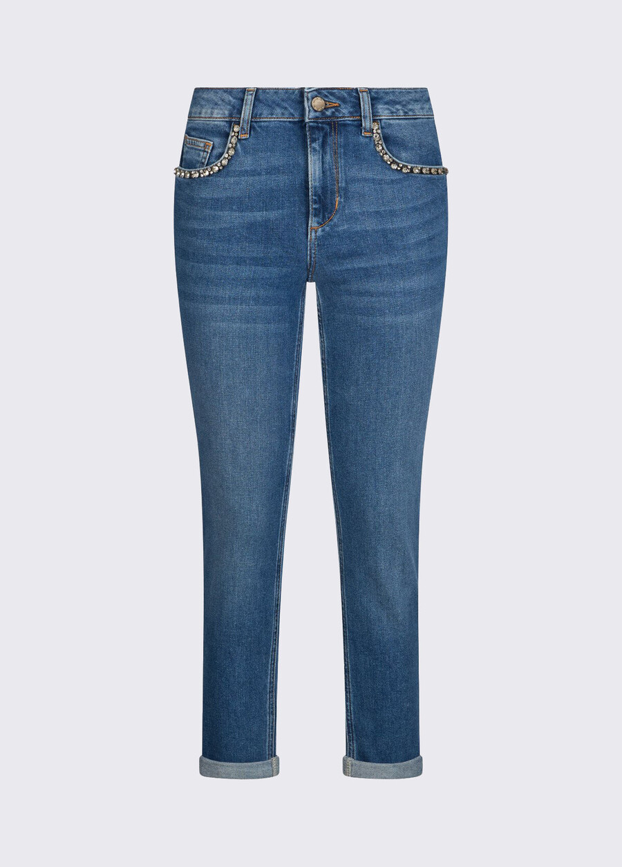 jean skinny orné de bijoux