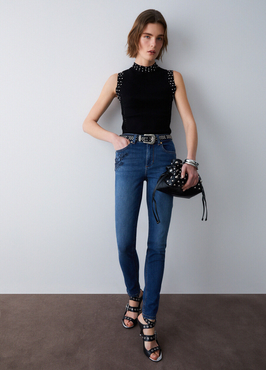 jean skinny brodé