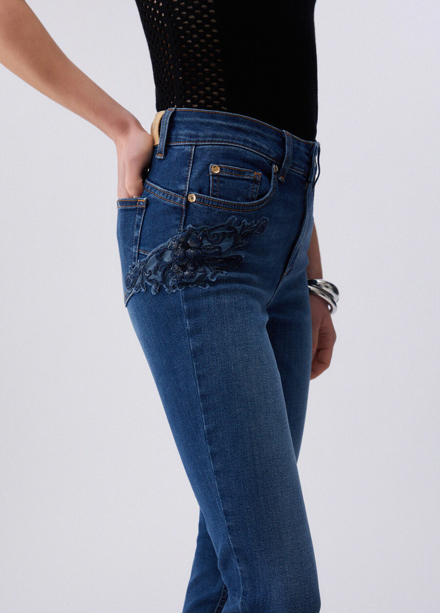 jean skinny brodé