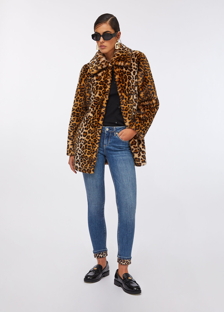 jeans skinny à revers