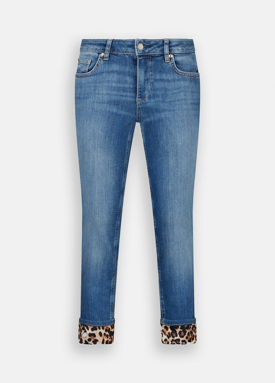 jeans skinny à revers