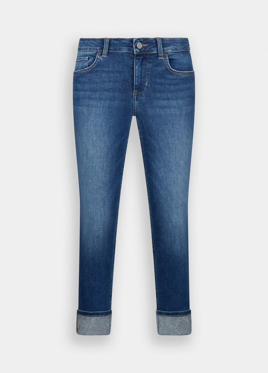 jeans skinny à revers