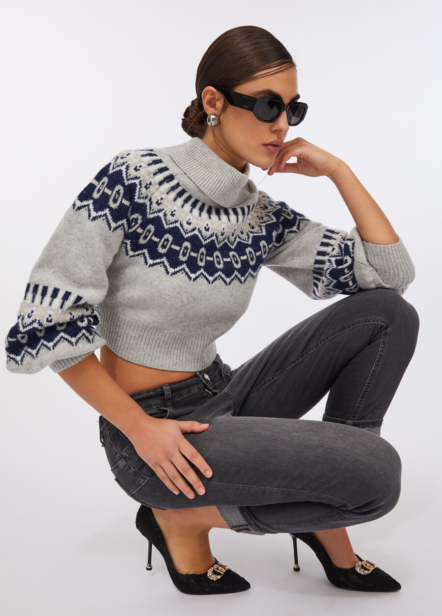 jeans skinny à revers