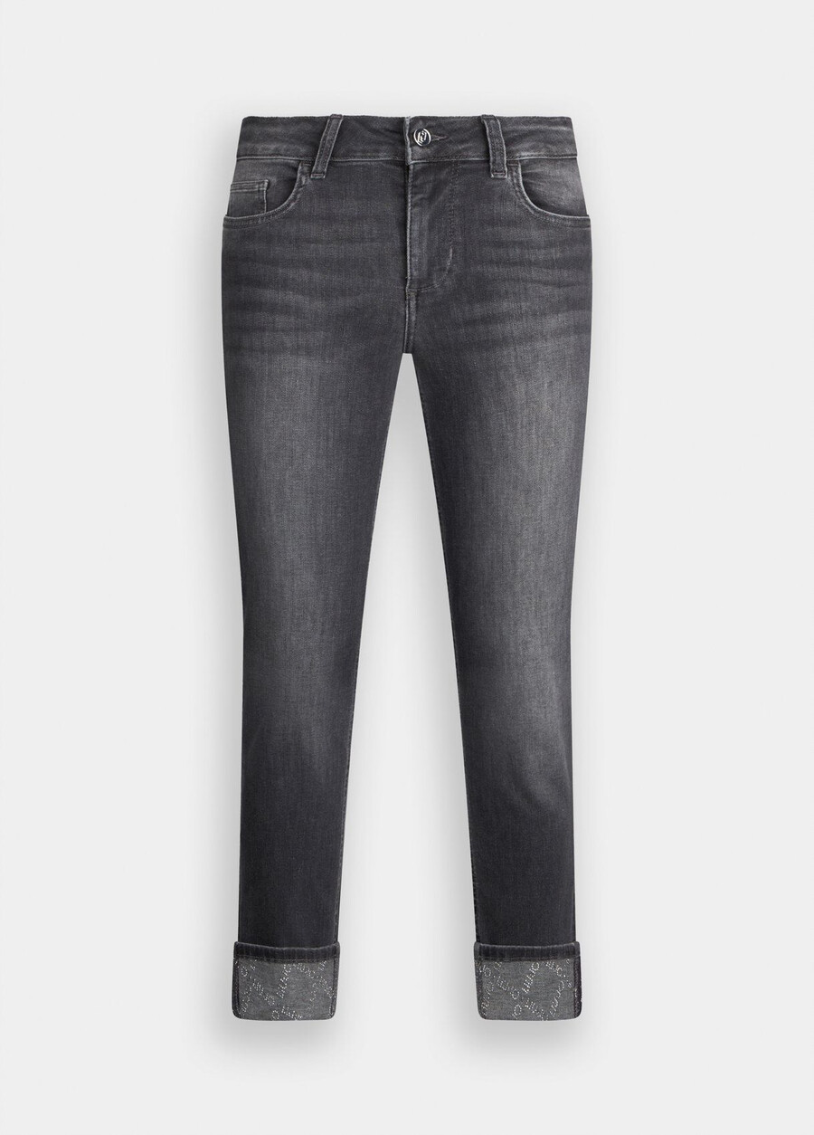 jeans skinny à revers